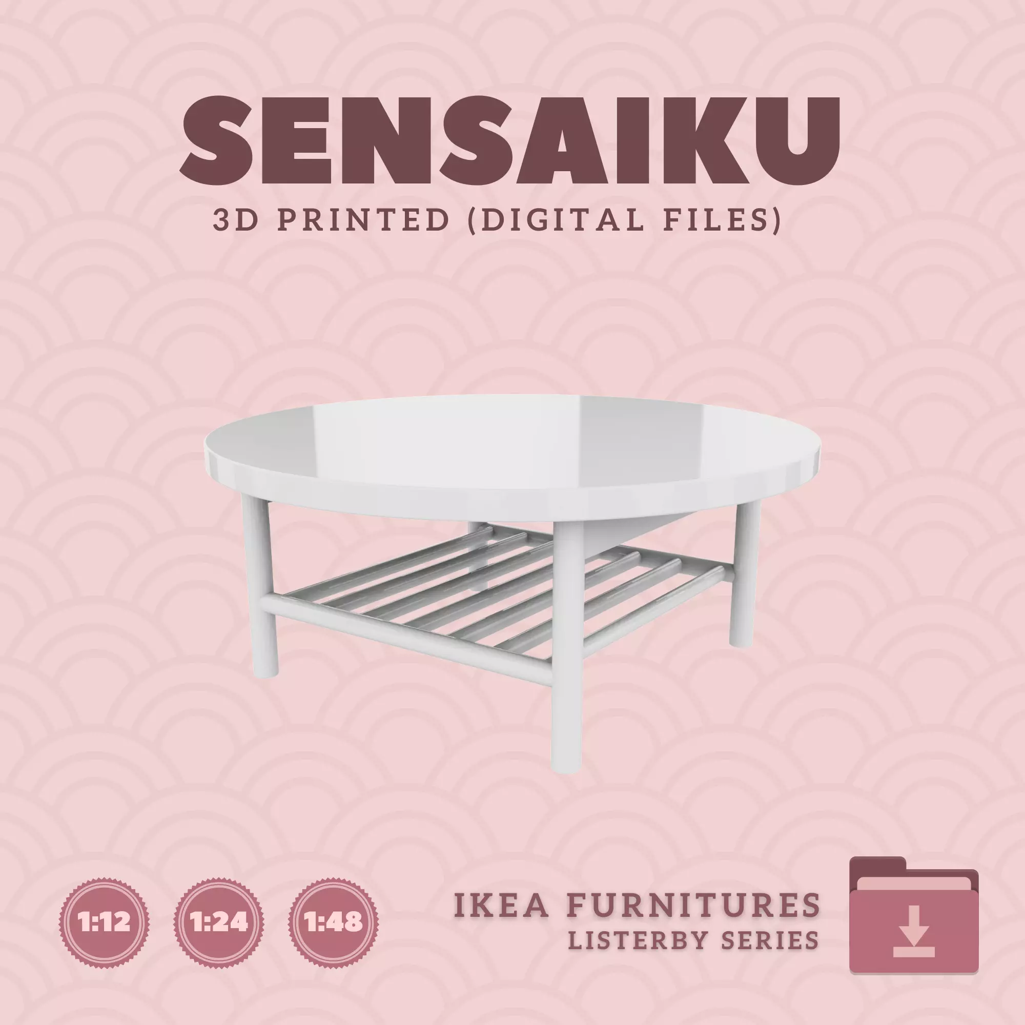 3 LISTERBY Round Coffee Table for Dollhouse - IKEA - 3D Print 3D print model