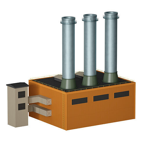 Industrial facility Factory Workshop Industrial pipes 3D model