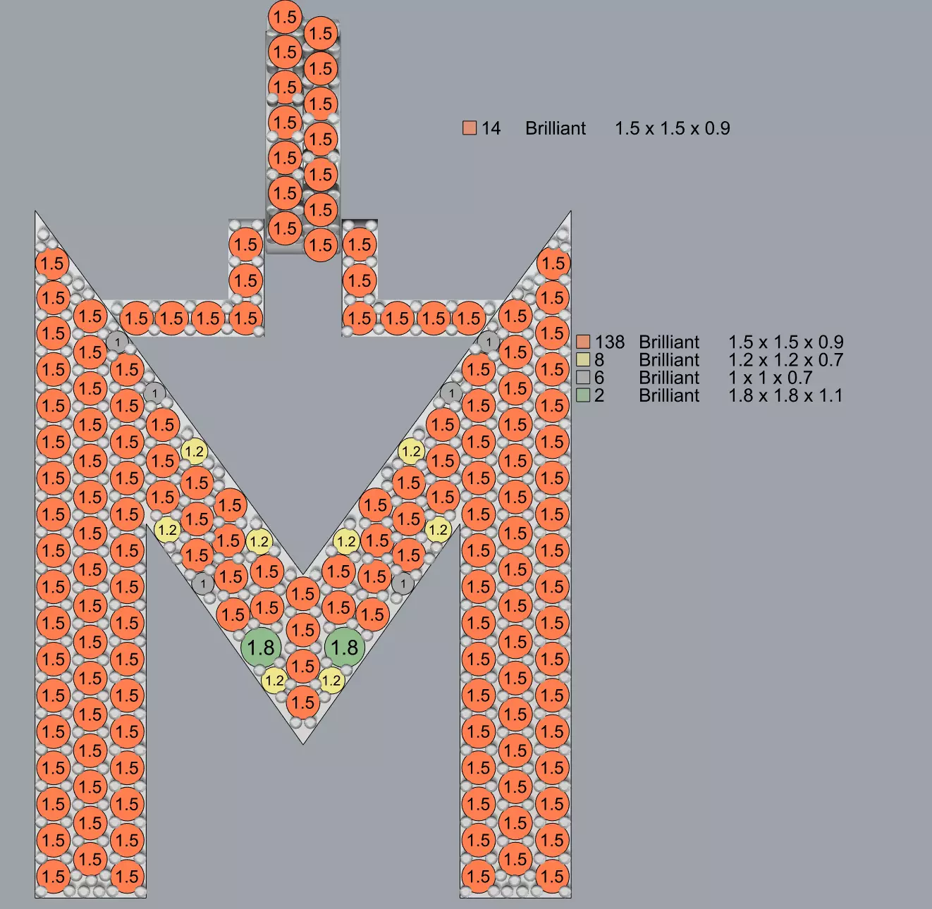 Custom Letter M pendant 3D print model_2