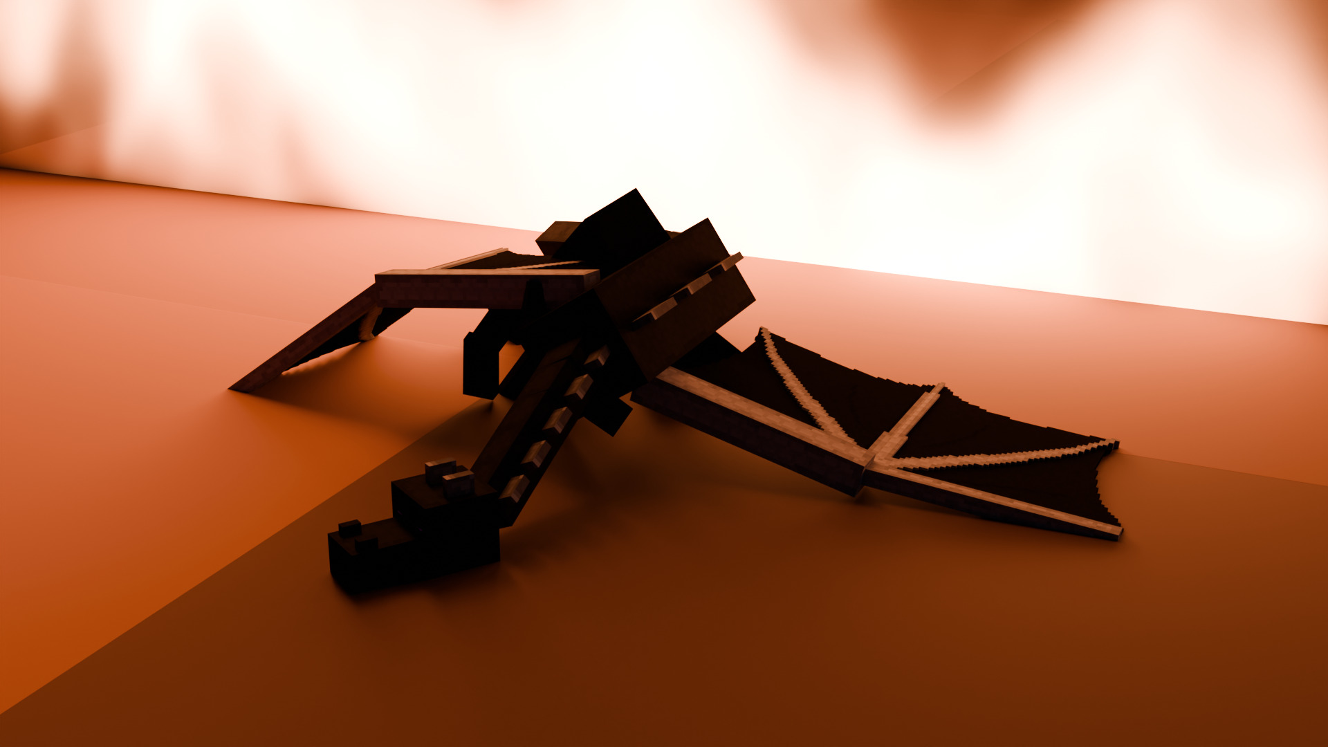 Ender Dragon Minecraft Style Low Poly Rigged Game Ready Low-poly 3D model_10