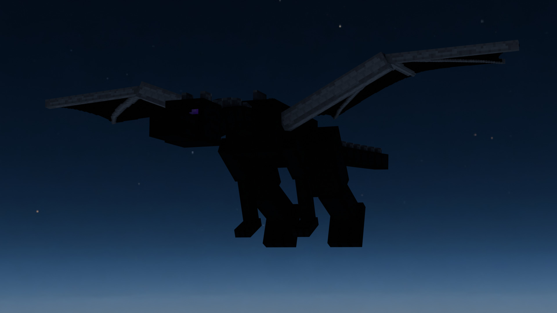 Ender Dragon Minecraft Style Low Poly Rigged Game Ready Low-poly 3D model_12