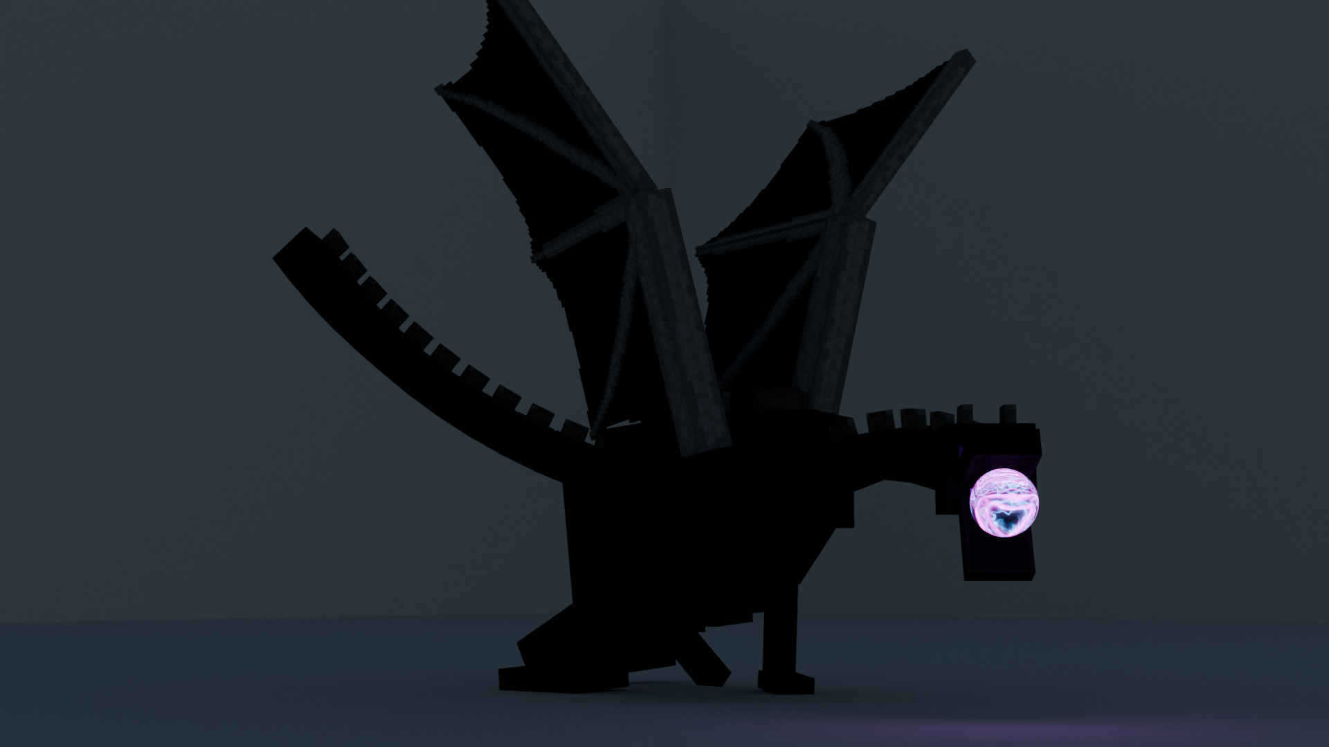 Ender Dragon Minecraft Style Low Poly Rigged Game Ready Low-poly 3D model_20