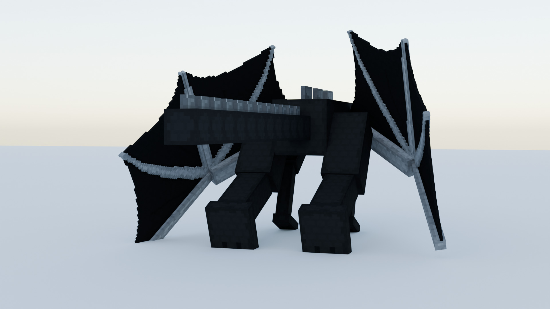 Ender Dragon Minecraft Style Low Poly Rigged Game Ready Low-poly 3D model_18