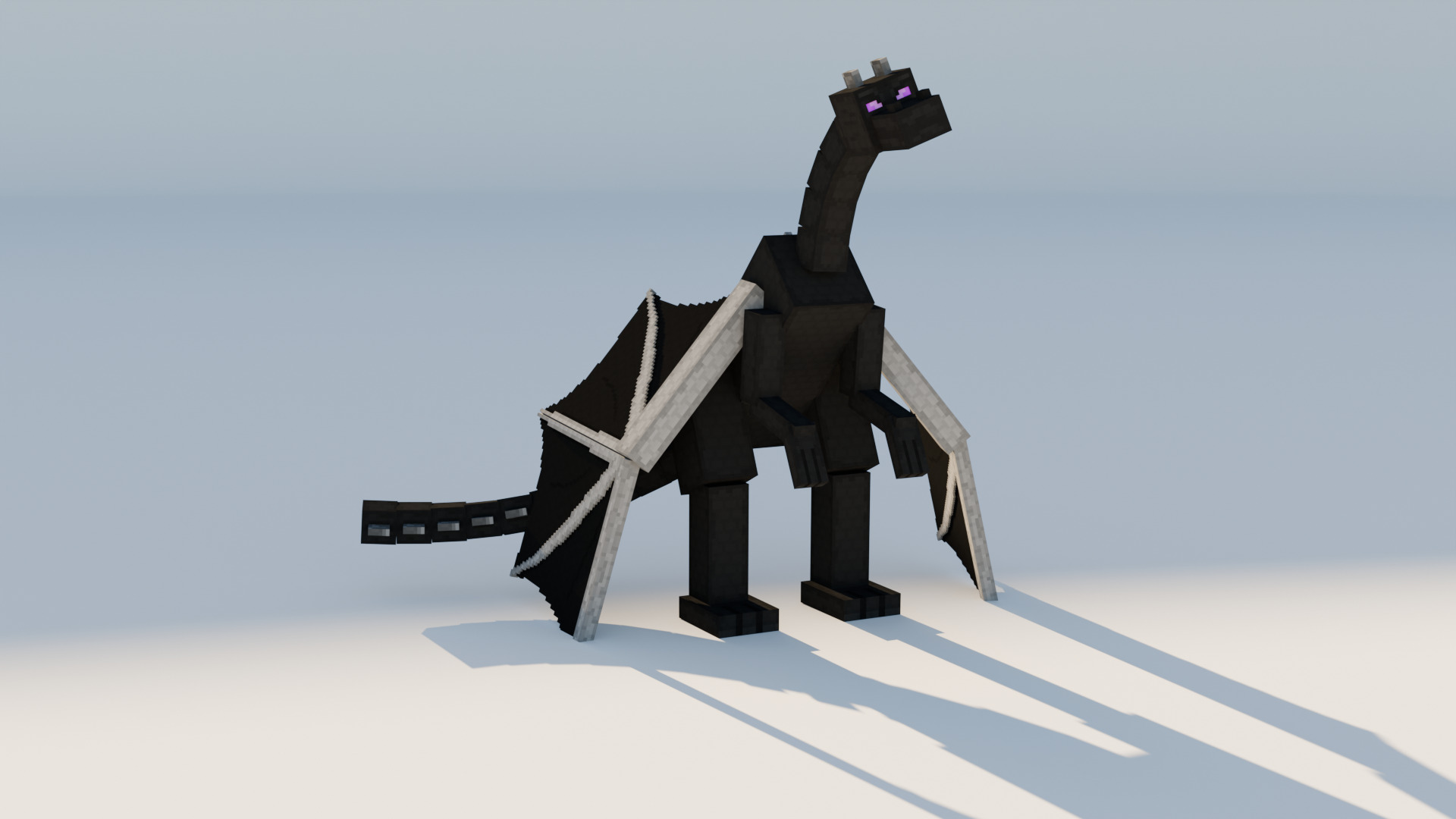 Ender Dragon Minecraft Style Low Poly Rigged Game Ready Low-poly 3D model_2