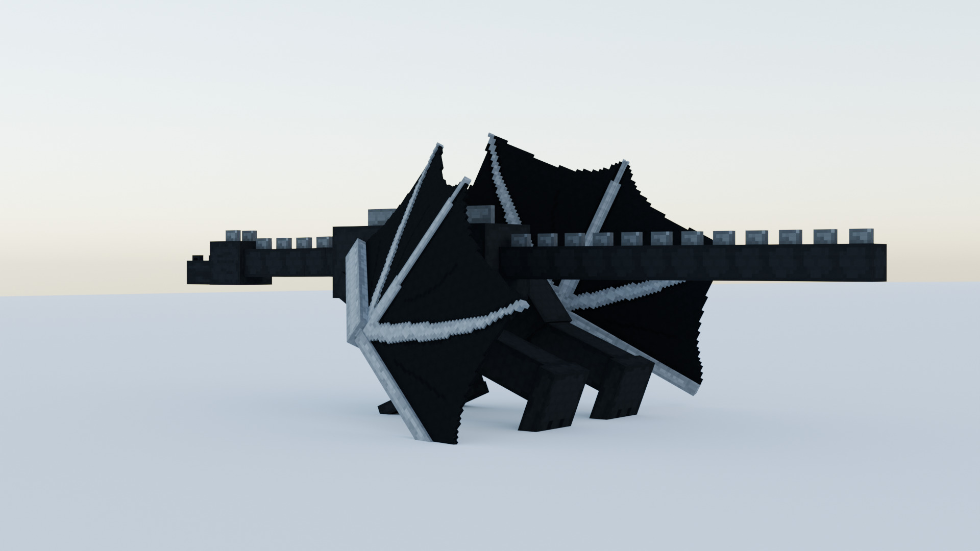 Ender Dragon Minecraft Style Low Poly Rigged Game Ready Low-poly 3D model_19