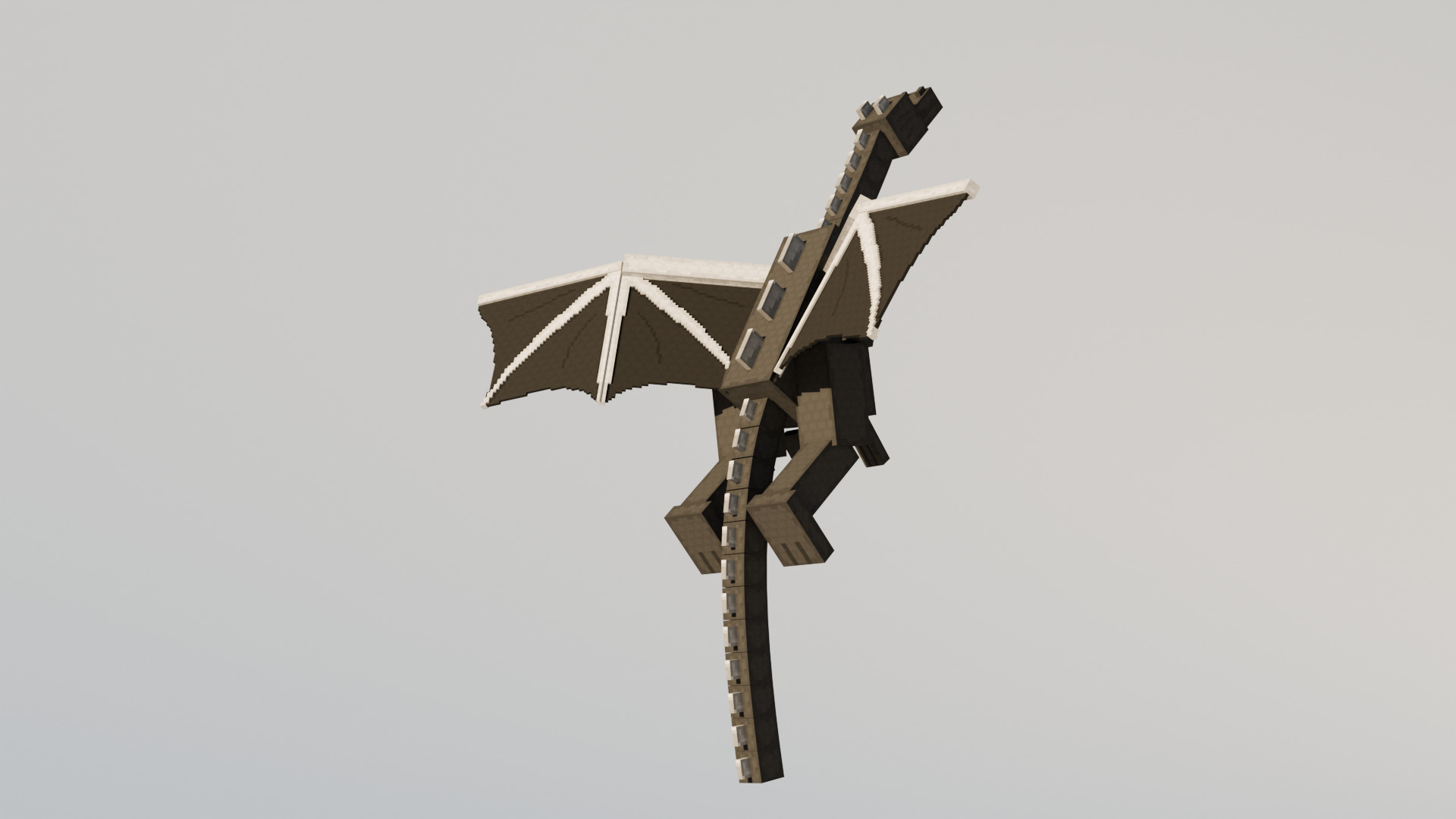 Ender Dragon Minecraft Style Low Poly Rigged Game Ready Low-poly 3D model_3