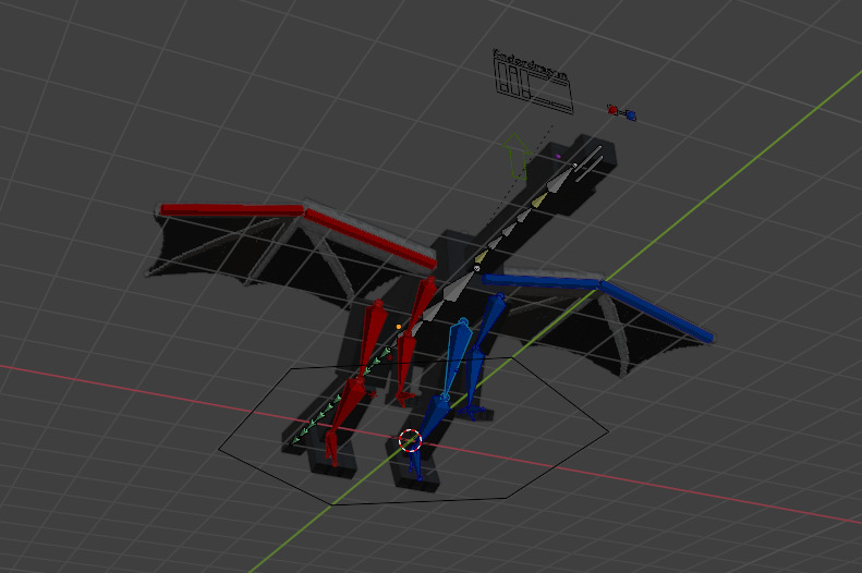 Ender Dragon Minecraft Style Low Poly Rigged Game Ready Low-poly 3D model_9