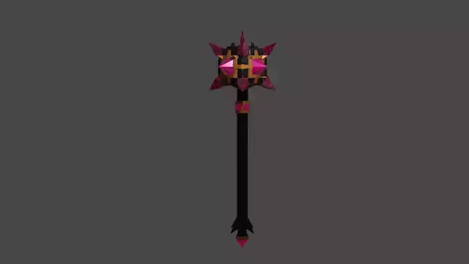 Stylized Glow Mace - Angular Mesh Low-poly 3D model