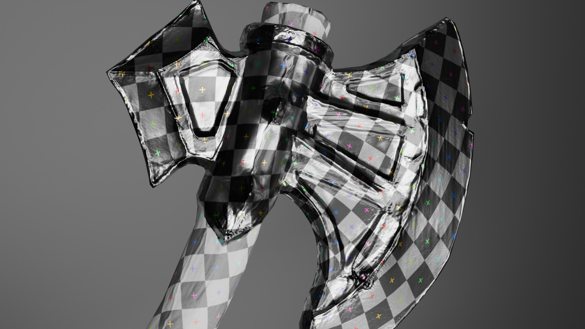 Stylized Fantasy Battle Axe Game-Ready Weapon Low-poly 3D model_7