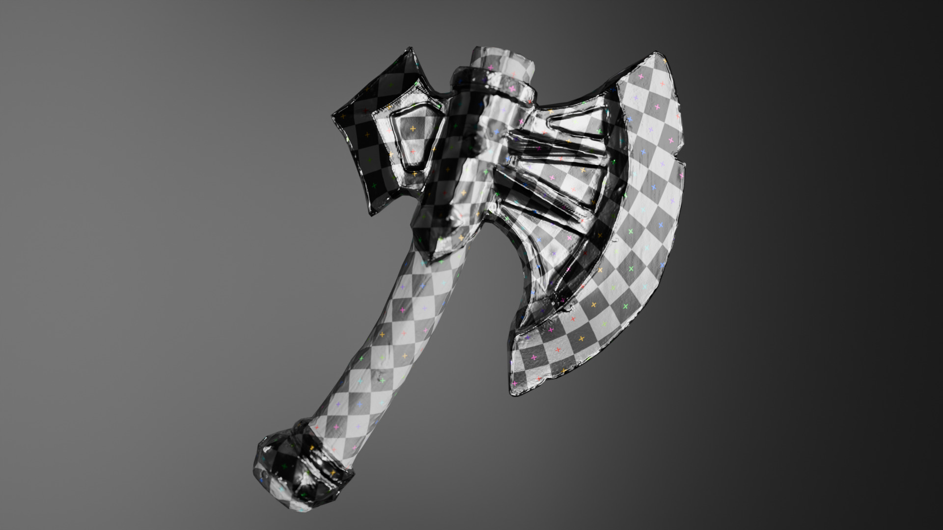 Stylized Fantasy Battle Axe Game-Ready Weapon Low-poly 3D model_4