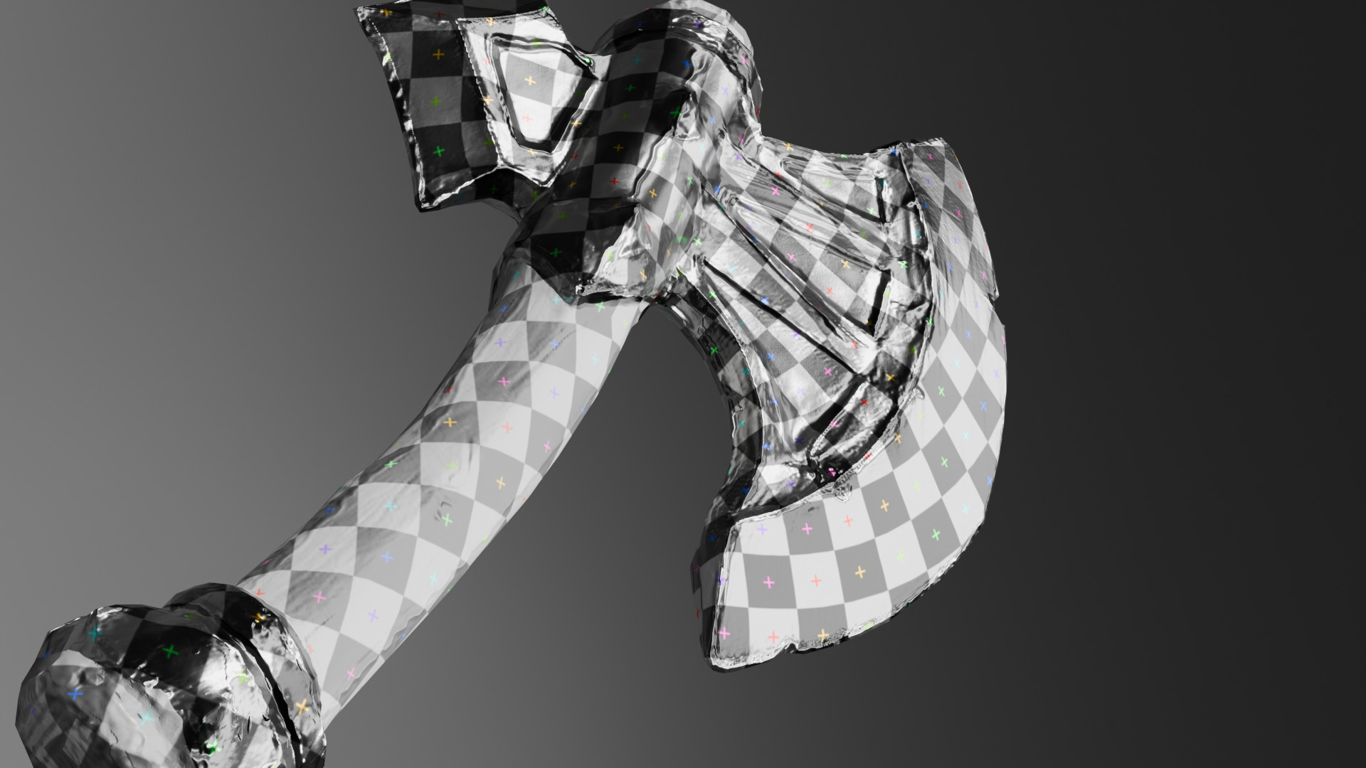 Stylized Fantasy Battle Axe Game-Ready Weapon Low-poly 3D model_8