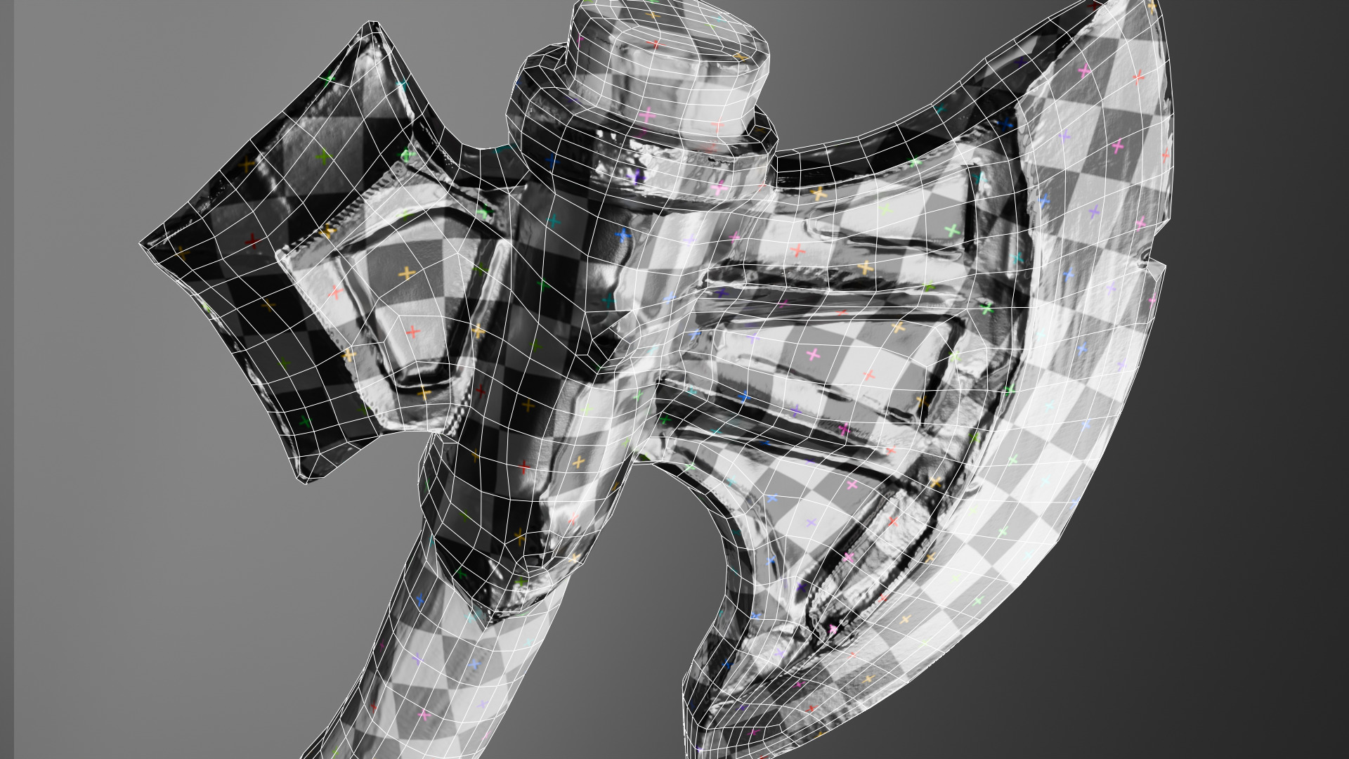 Stylized Fantasy Battle Axe Game-Ready Weapon Low-poly 3D model_9