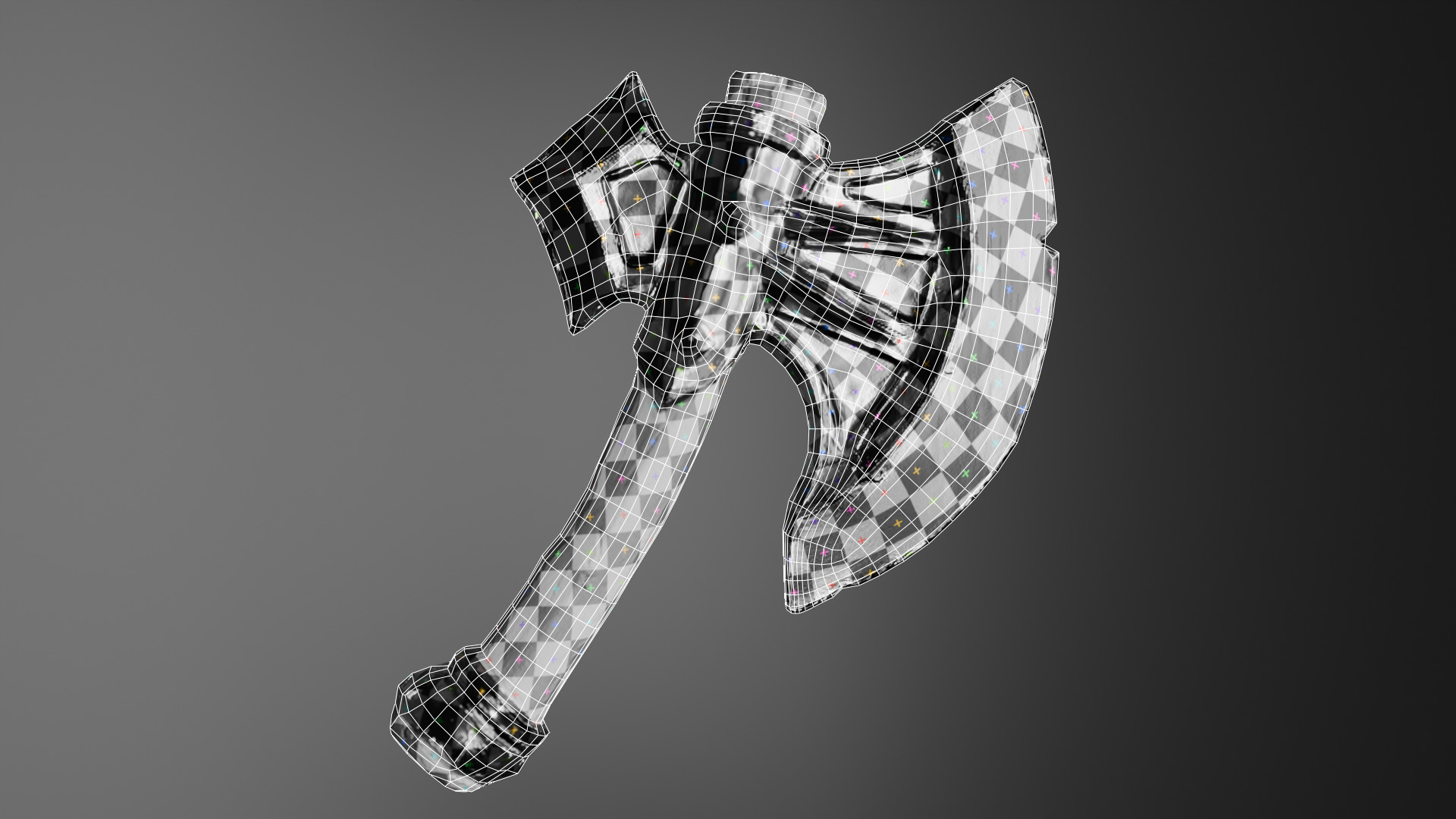 Stylized Fantasy Battle Axe Game-Ready Weapon Low-poly 3D model_5