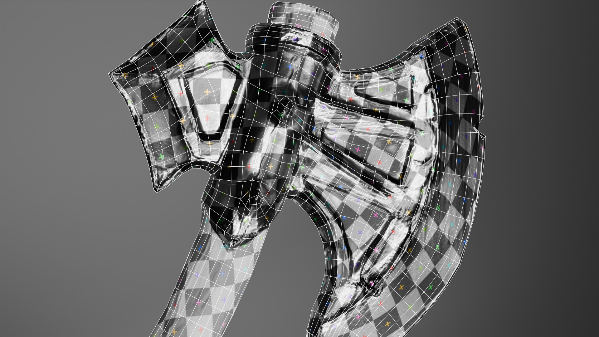 Stylized Fantasy Battle Axe Game-Ready Weapon Low-poly 3D model_6