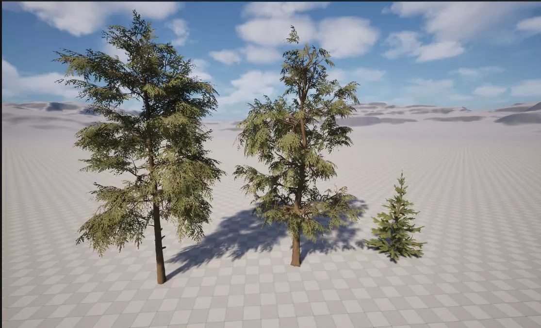 Cedar Tree Collection Low-poly 3D model