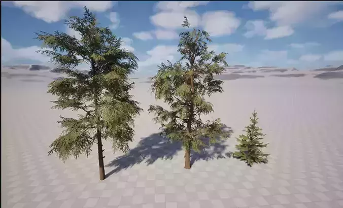 Cedar Tree Collection Low-poly 3D model