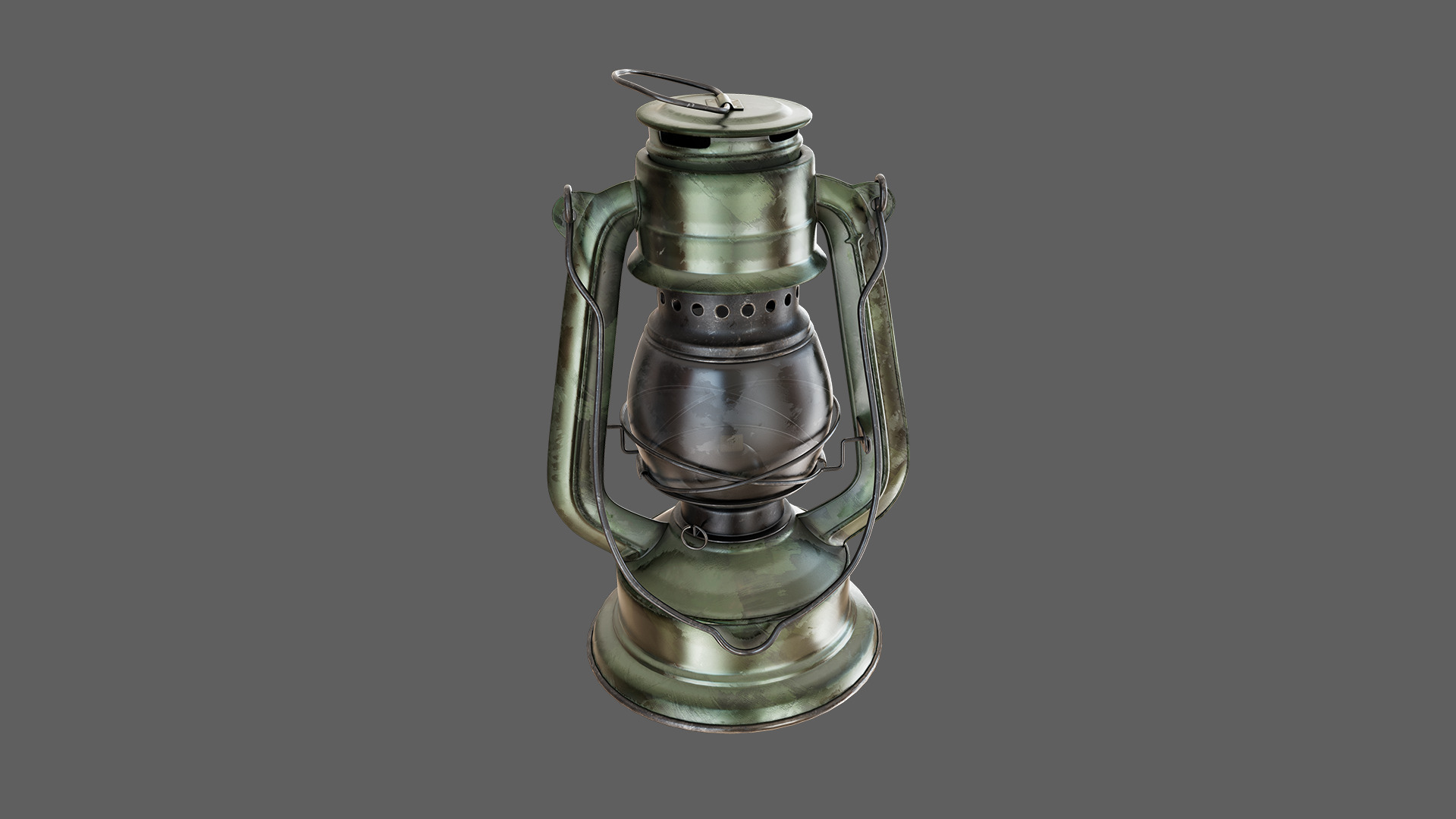 Oil Lamp Low-poly 3D model_5