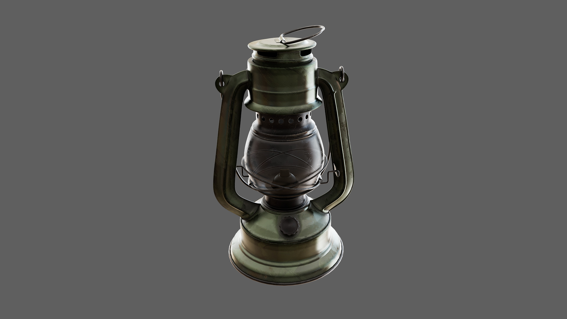 Oil Lamp Low-poly 3D model_2
