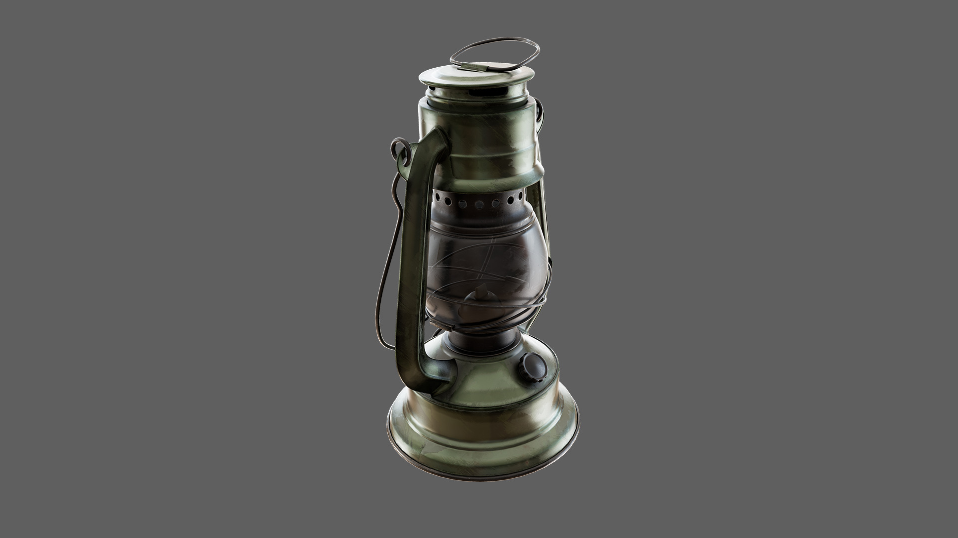 Oil Lamp Low-poly 3D model_4