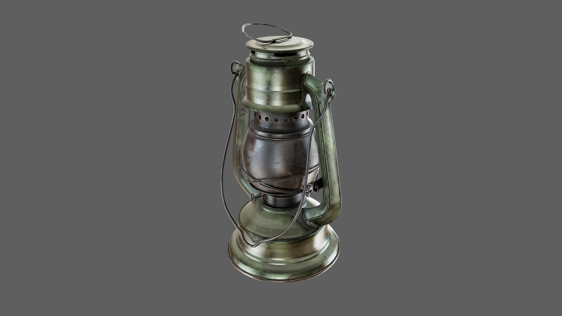 Oil Lamp Low-poly 3D model_3