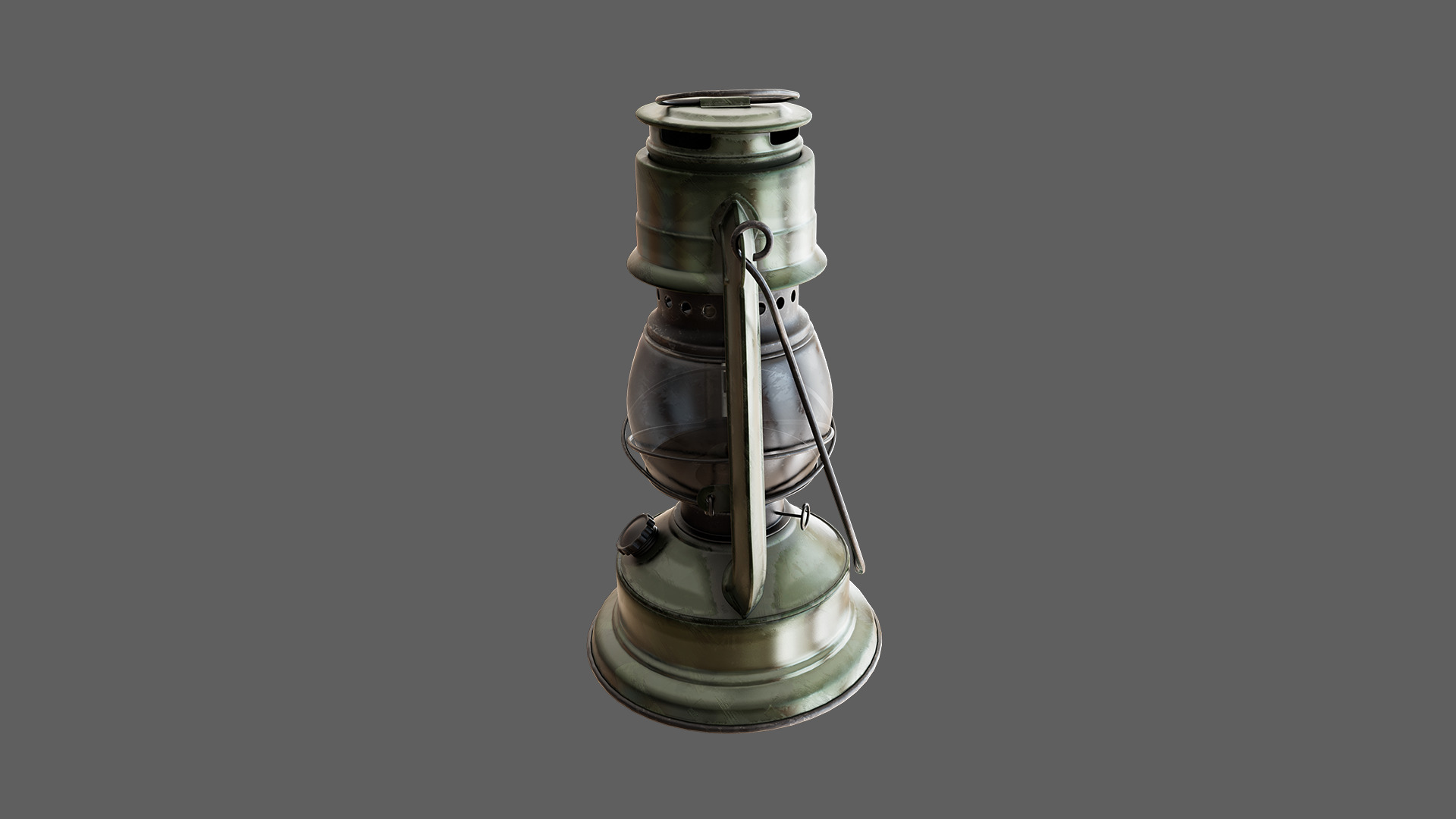 Oil Lamp Low-poly 3D model_7