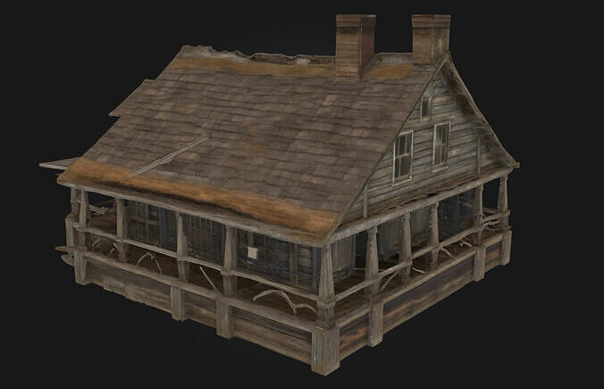 Rustic Cabin  Wilderness Shelter with Timeless Simplicity 3D model 3