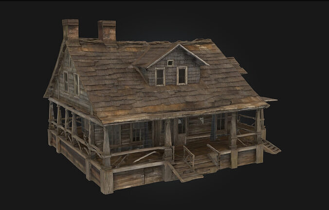 Rustic Cabin  Wilderness Shelter with Timeless Simplicity 3D model 2