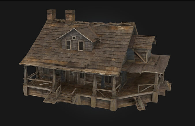 Rustic Cabin  Wilderness Shelter with Timeless Simplicity 3D model