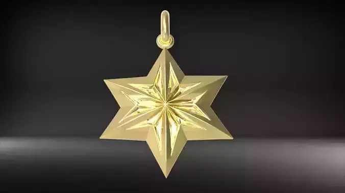 Italian Star 6 point star pendant necklace  earrings jewelry 