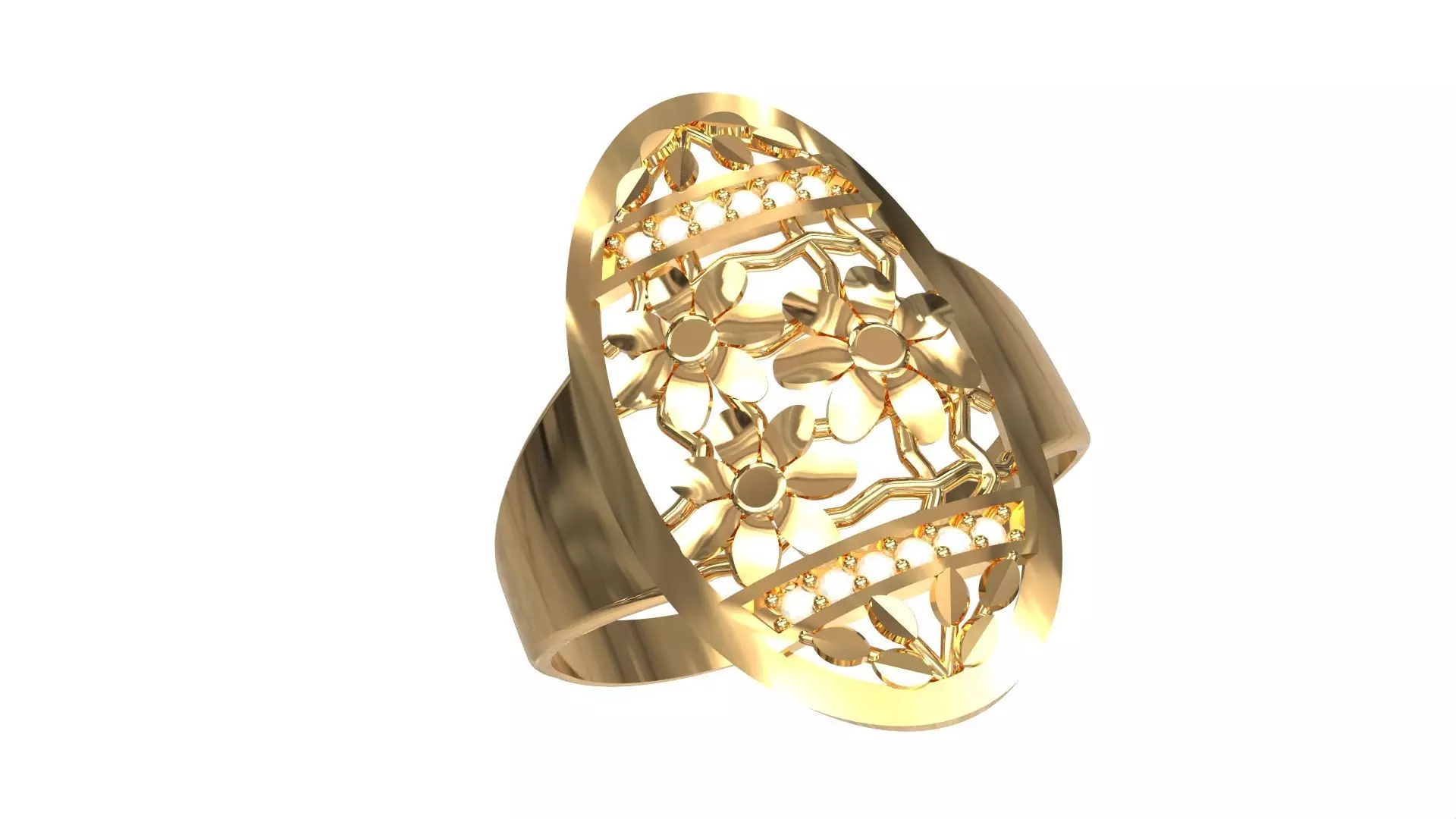 FLORAL PATTERNED RING 3D print model