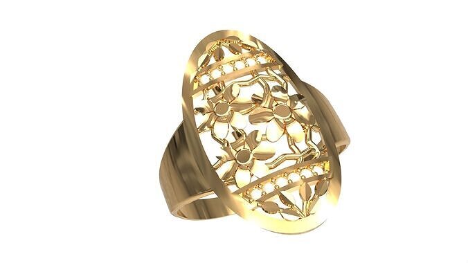 FLORAL PATTERNED RING 3D print model