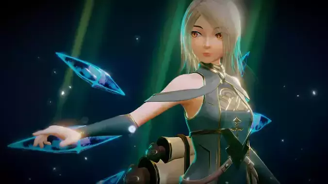 Crystal Mage T pose plus 3 gift Low-poly 3D model