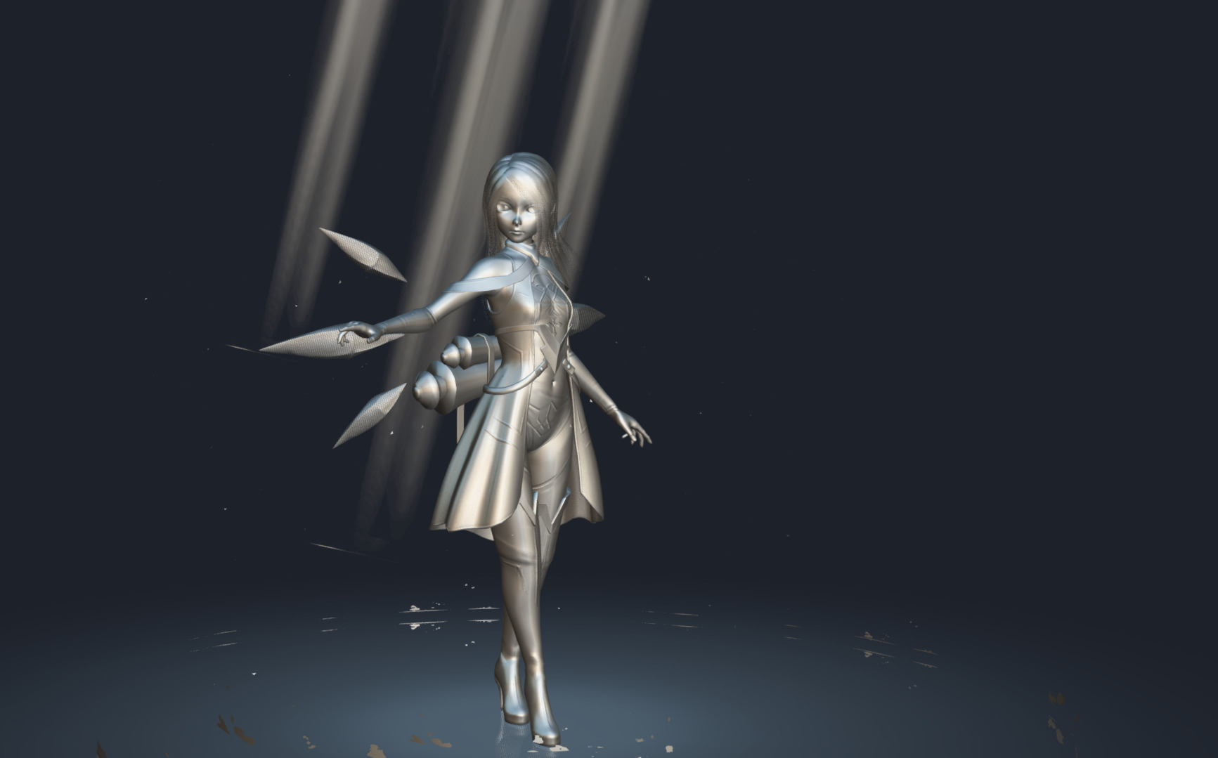 Crystal Mage T pose plus 3 gift Low-poly 3D model_13