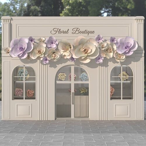  Elegant Floral Boutique Facade 3D Model  Low-poly 3D model