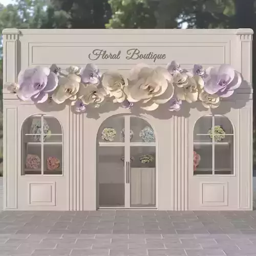  Elegant Floral Boutique Facade 3D Model 