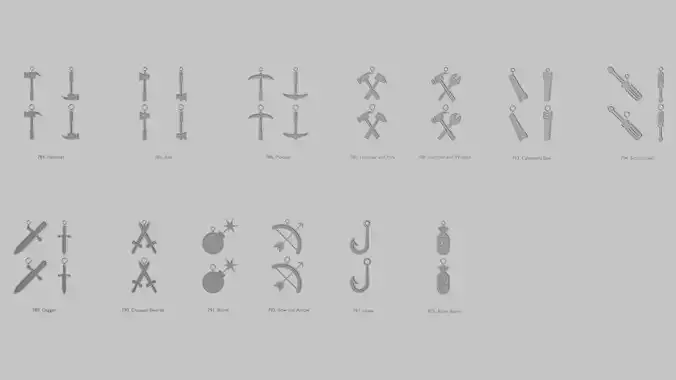 Tools Weapons Combat and Survival Original Blend Pendants 3D print model