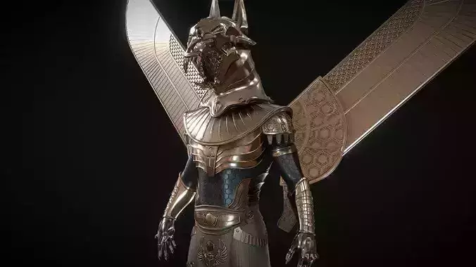  Anubis Guardian T pose plus 3 gift Low-poly 3D model