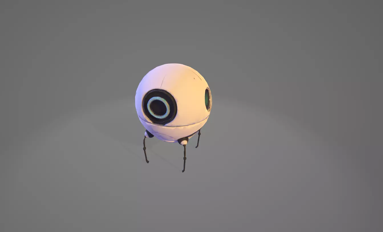 Orbital Eyedroid Low-poly 3D model