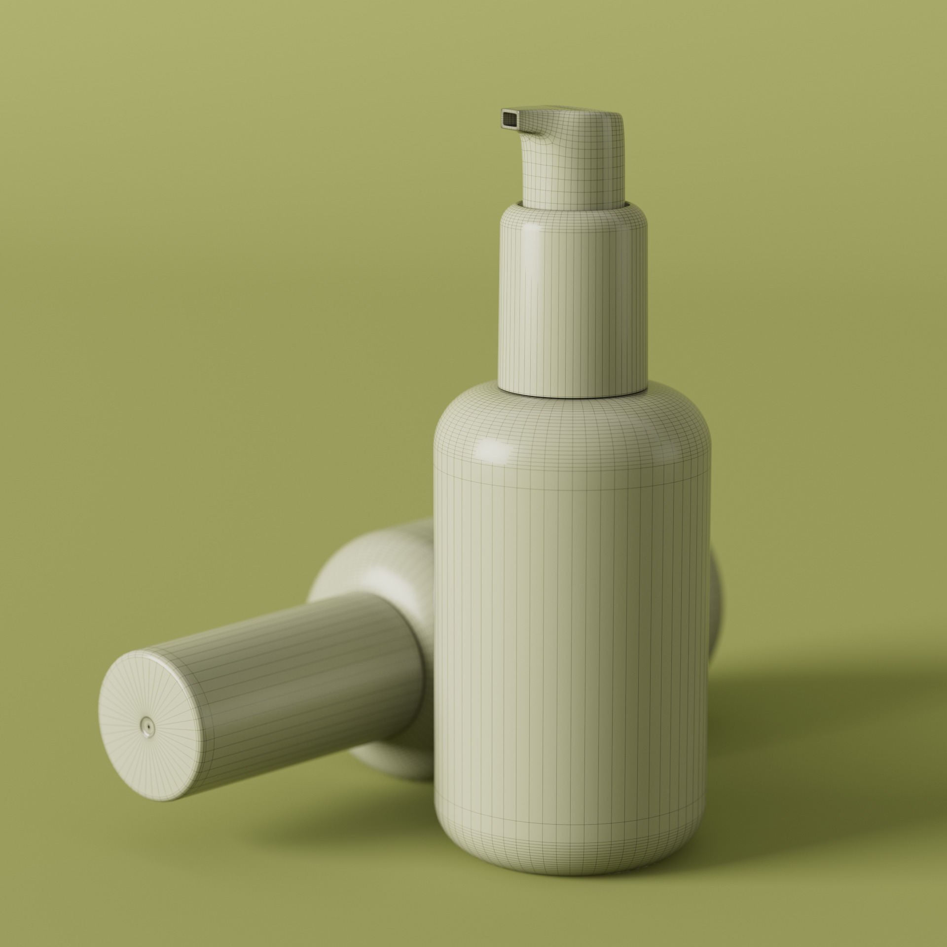 30ml Serum cosmetic bottle with cream dispenser 3D model_1