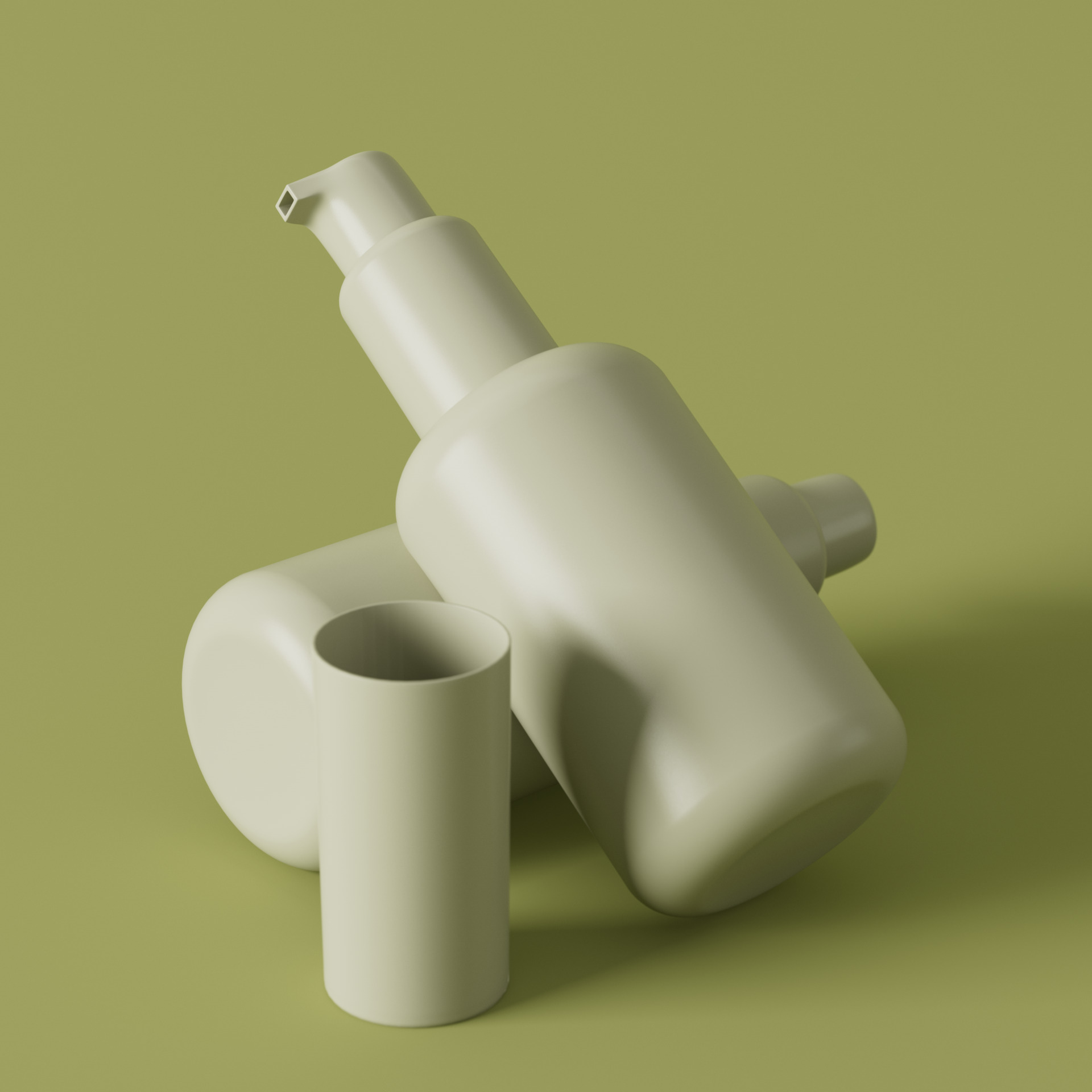 30ml Serum cosmetic bottle with cream dispenser 3D model_4