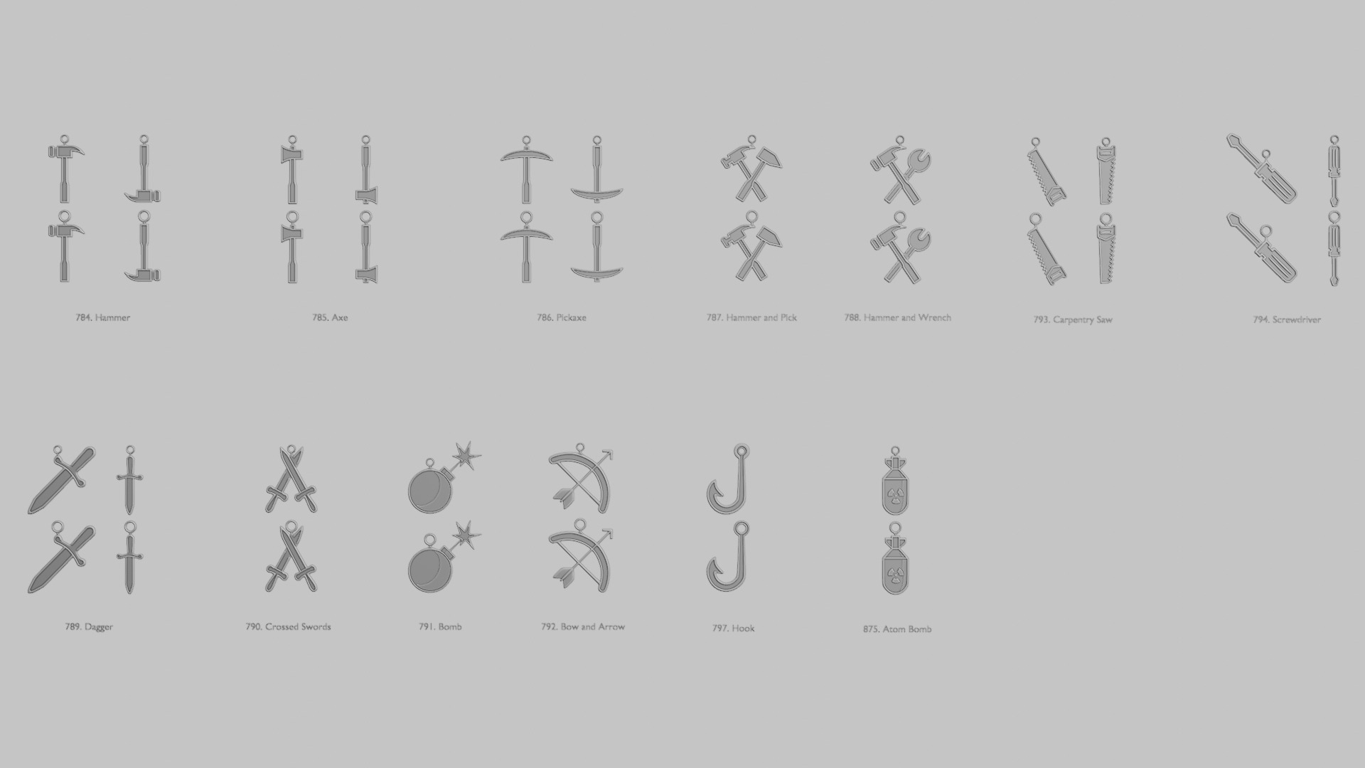 Tools Full PACK Original Blend STL Pendant Collection 3D print model_3