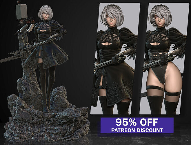 Nier Automata 2B 3D print model