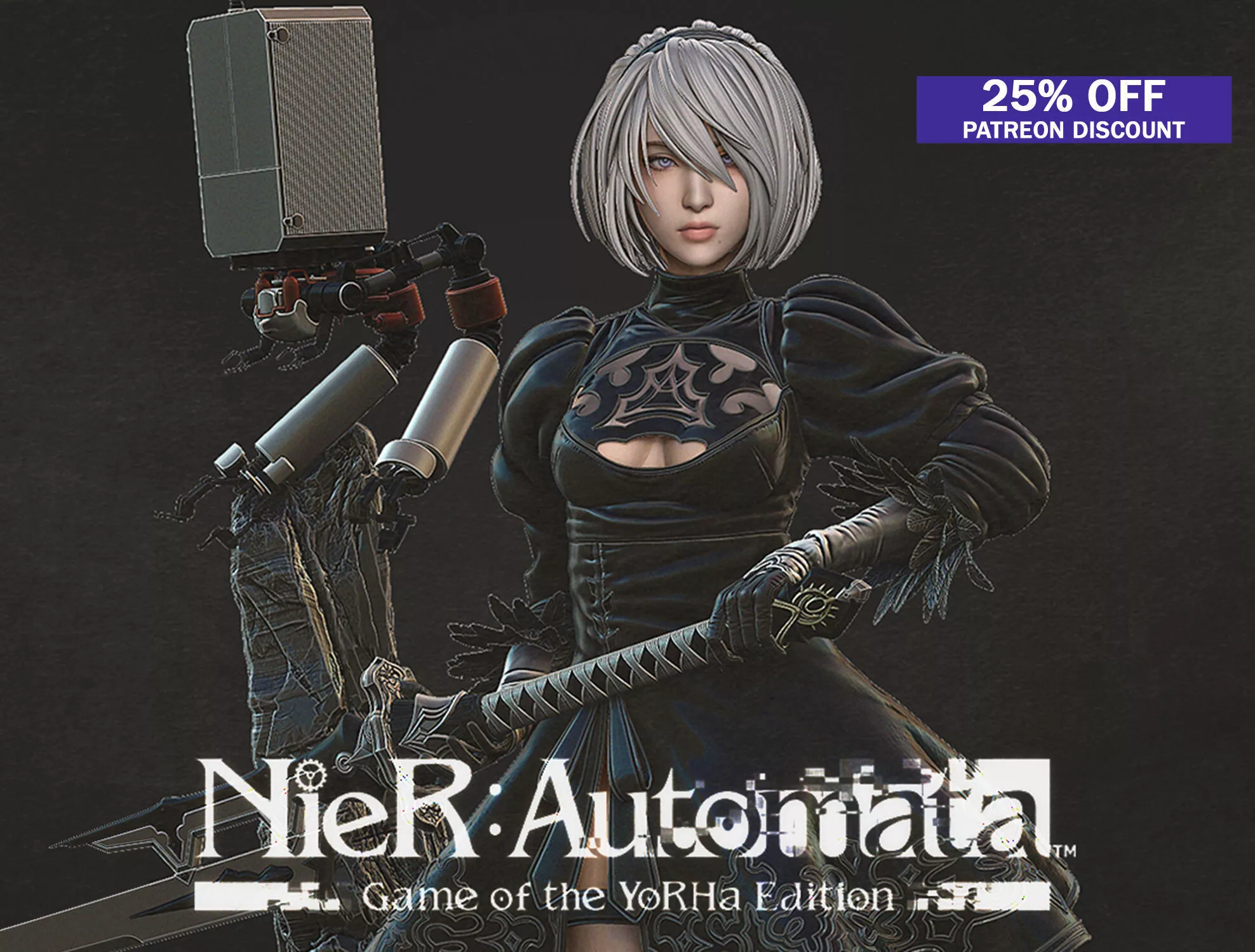 Nier Automata 2B 3D print model