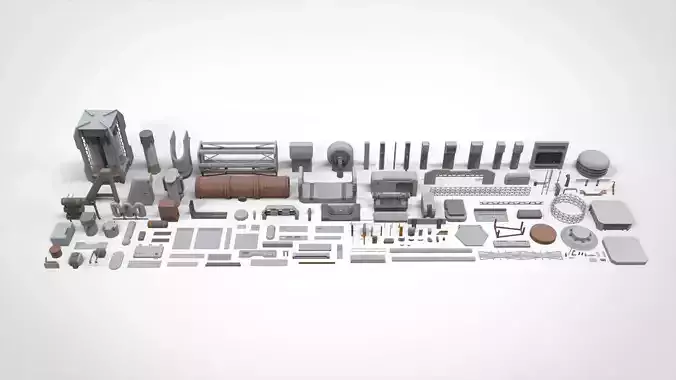 Sci-Fi architecture Elements collection 26 3D model