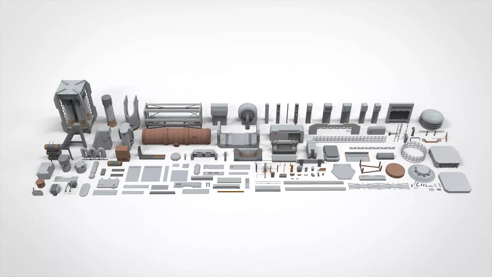 Sci-Fi architecture Elements collection 26 3D model_0