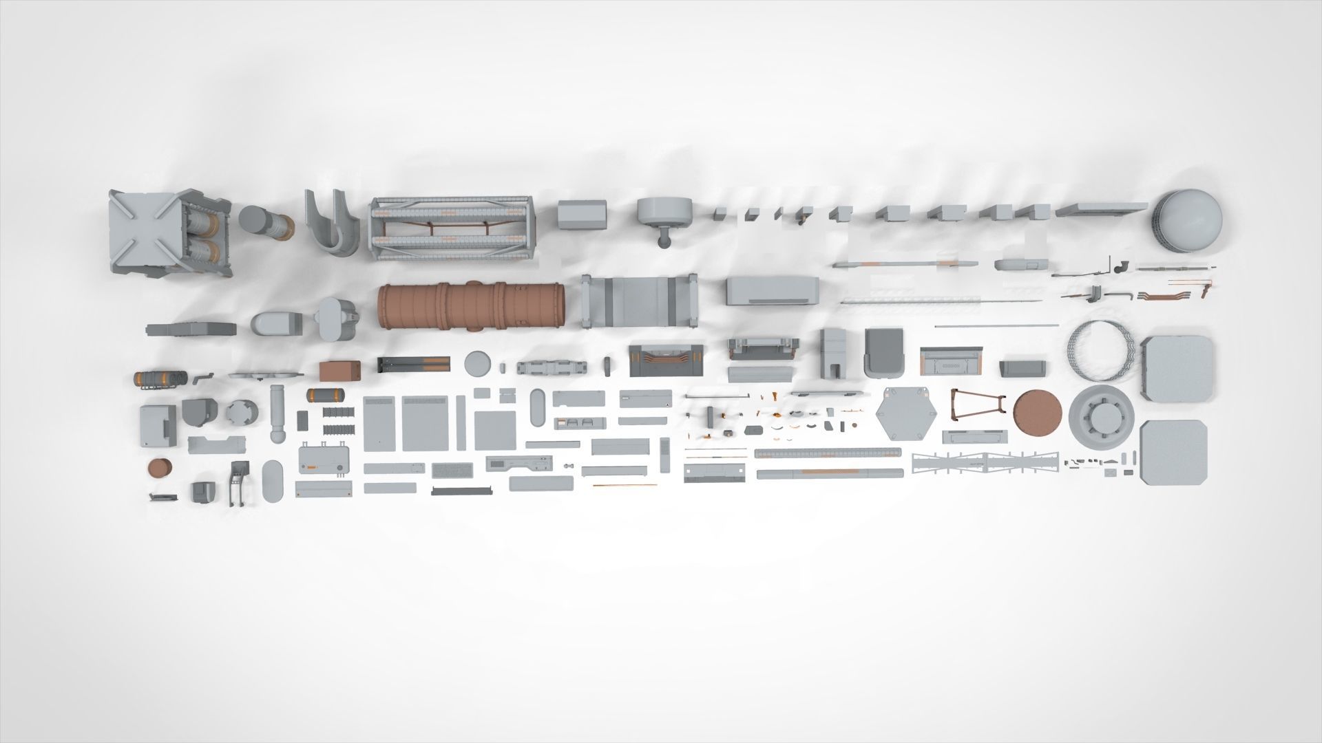 Sci-Fi architecture Elements collection 26 3D model_1