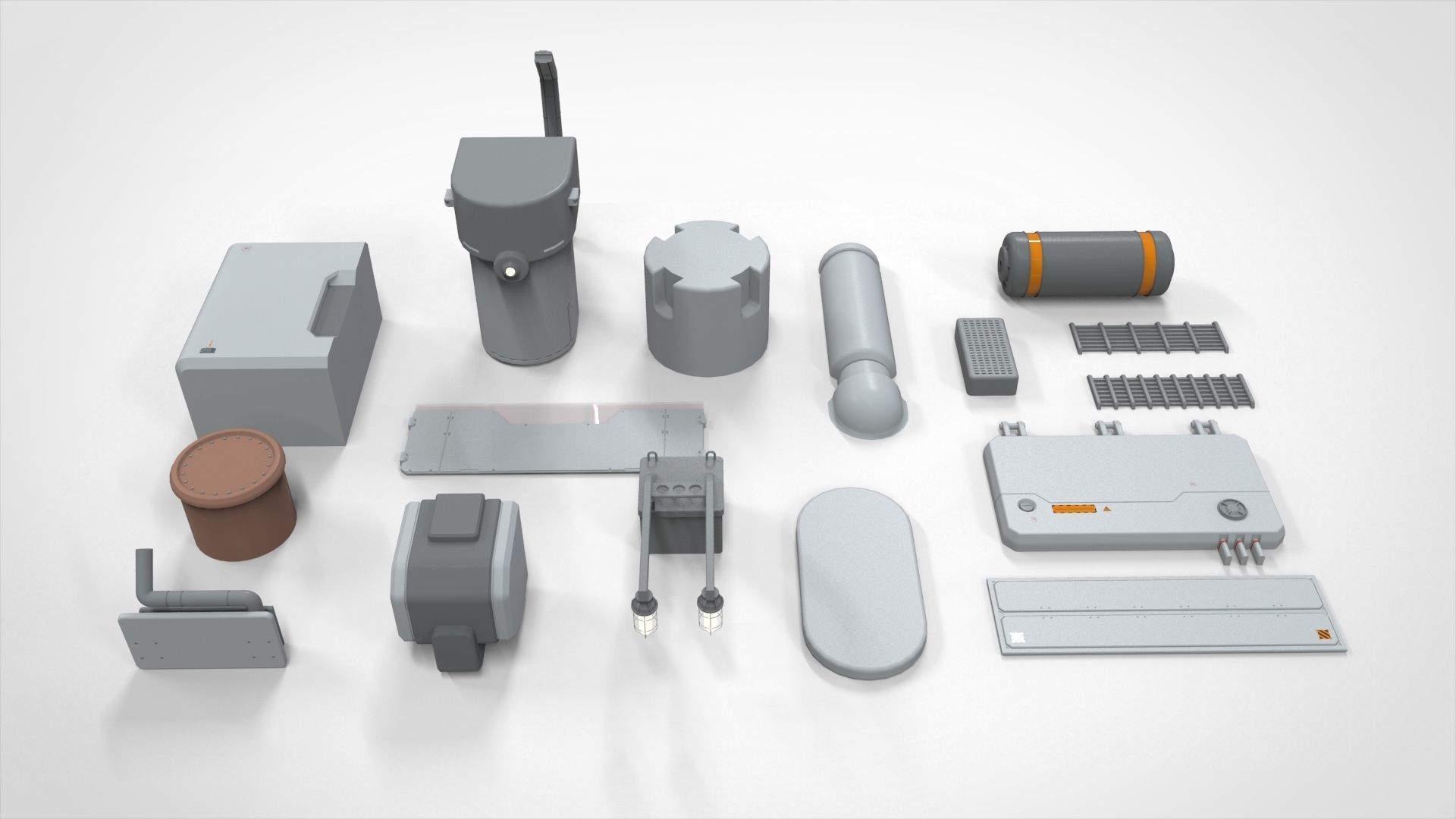 Sci-Fi architecture Elements collection 26 3D model_4