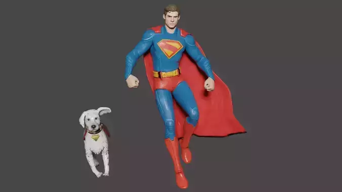 Superman Low-poly 3D model