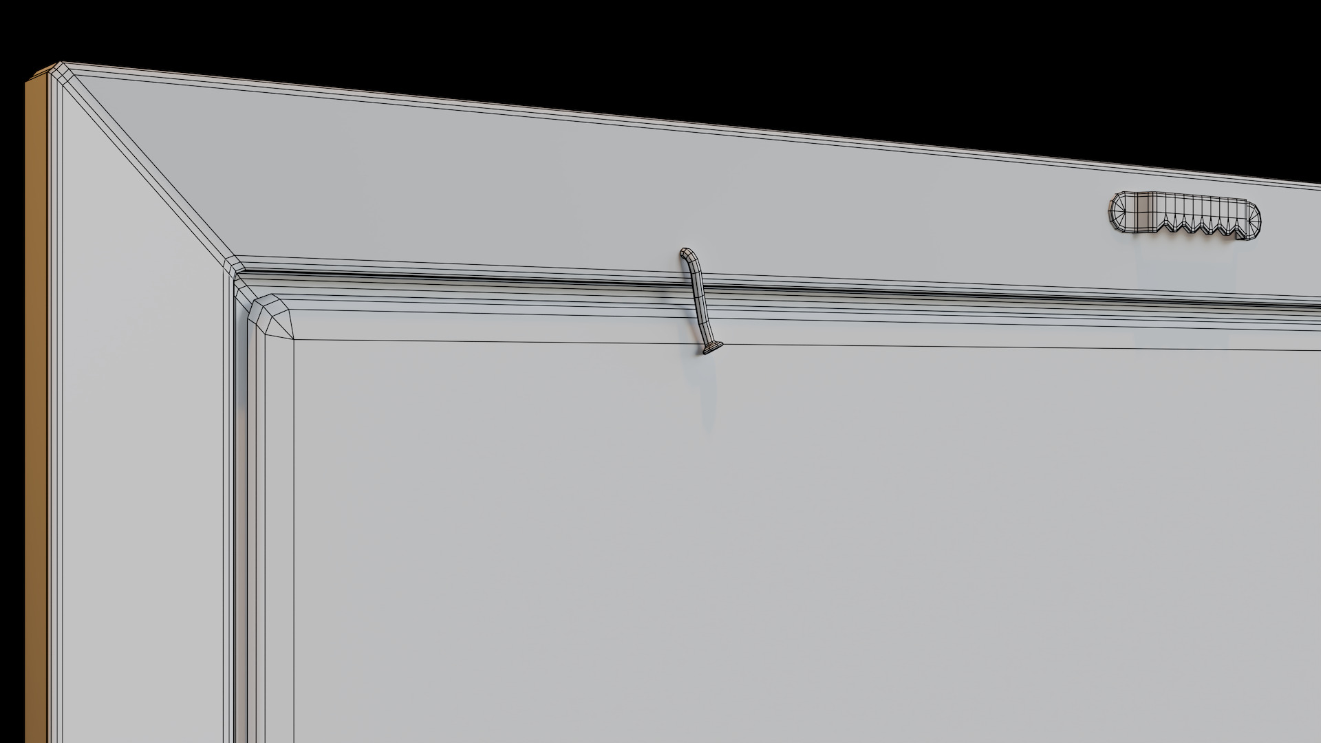 Large Vintage Frame and Painting Low-poly 3D model_7