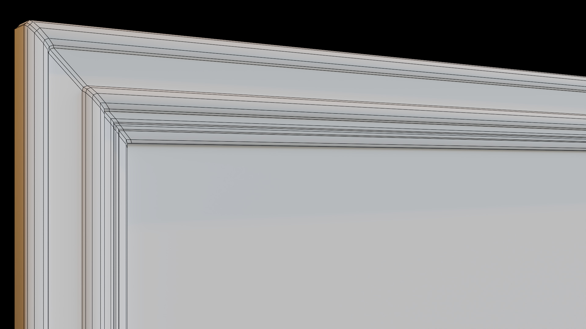 Large Vintage Frame and Painting Low-poly 3D model_8